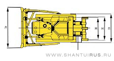 Размеры бульдозера Shantui SD16 Размеры бульдозера Shantui SD16