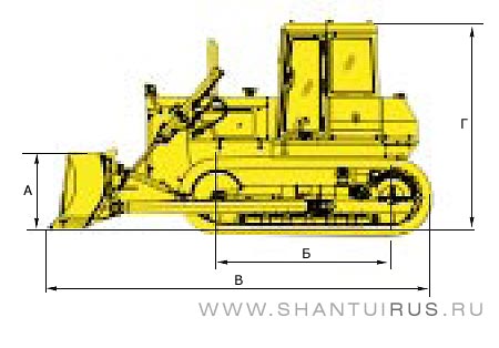 Размеры бульдозера Shantui SD16C Размеры бульдозера Shantui SD16C
