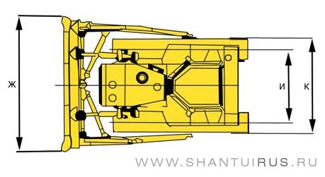 Размеры бульдозера Shantui SD16R Размеры бульдозера Shantui SD16R