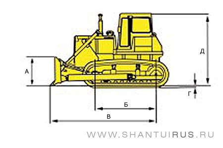 Размеры бульдозера Shantui SD16TL Размеры бульдозера Shantui SD16TL
