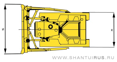 Размеры бульдозера Shantui SD22D Размеры бульдозера Shantui SD22D