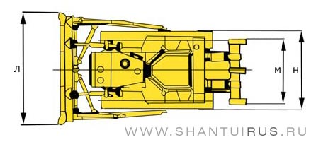 Размеры бульдозера Shantui SD22E Размеры бульдозера Shantui SD22E