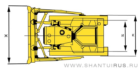 Размеры бульдозера Shantui SD22R Размеры бульдозера Shantui SD22R