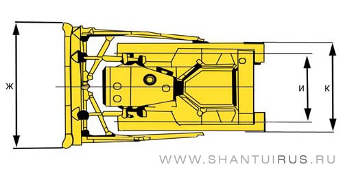 Размеры бульдозера Shantui SD22S Размеры бульдозера Shantui SD22S